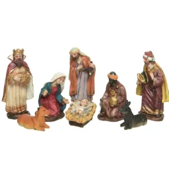 Lumineo Chique Kerststal Figuren - 8 Delig - 12cm Hoog