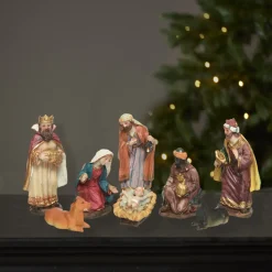 Lumineo Chique Kerststal Figuren - 8 Delig - 12cm Hoog
