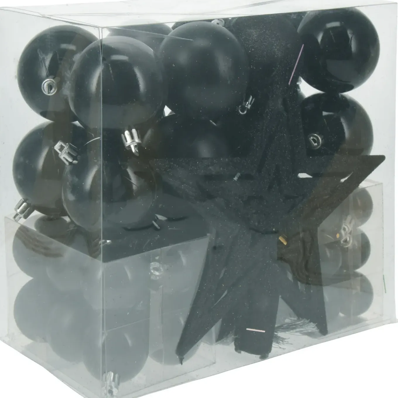 Christmas Decorations Kerstballen Set 3,4,6 Cm - Met Piek - Zwart