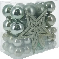 Christmas Decoration s Kerstballen 3,4,6 Cm - Met Piek - Groen