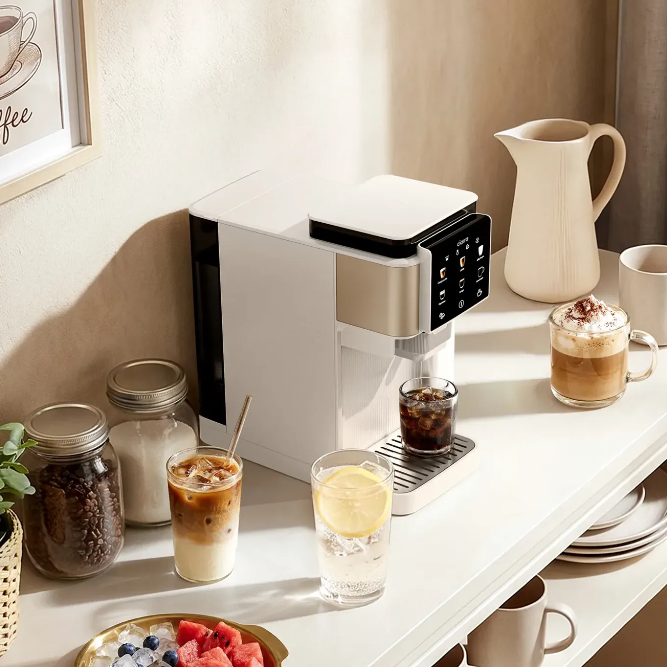 CIARRA Espressomachines - Koffiezetapparaat met Bonenmaler Melkschuimer CBSACM-D6