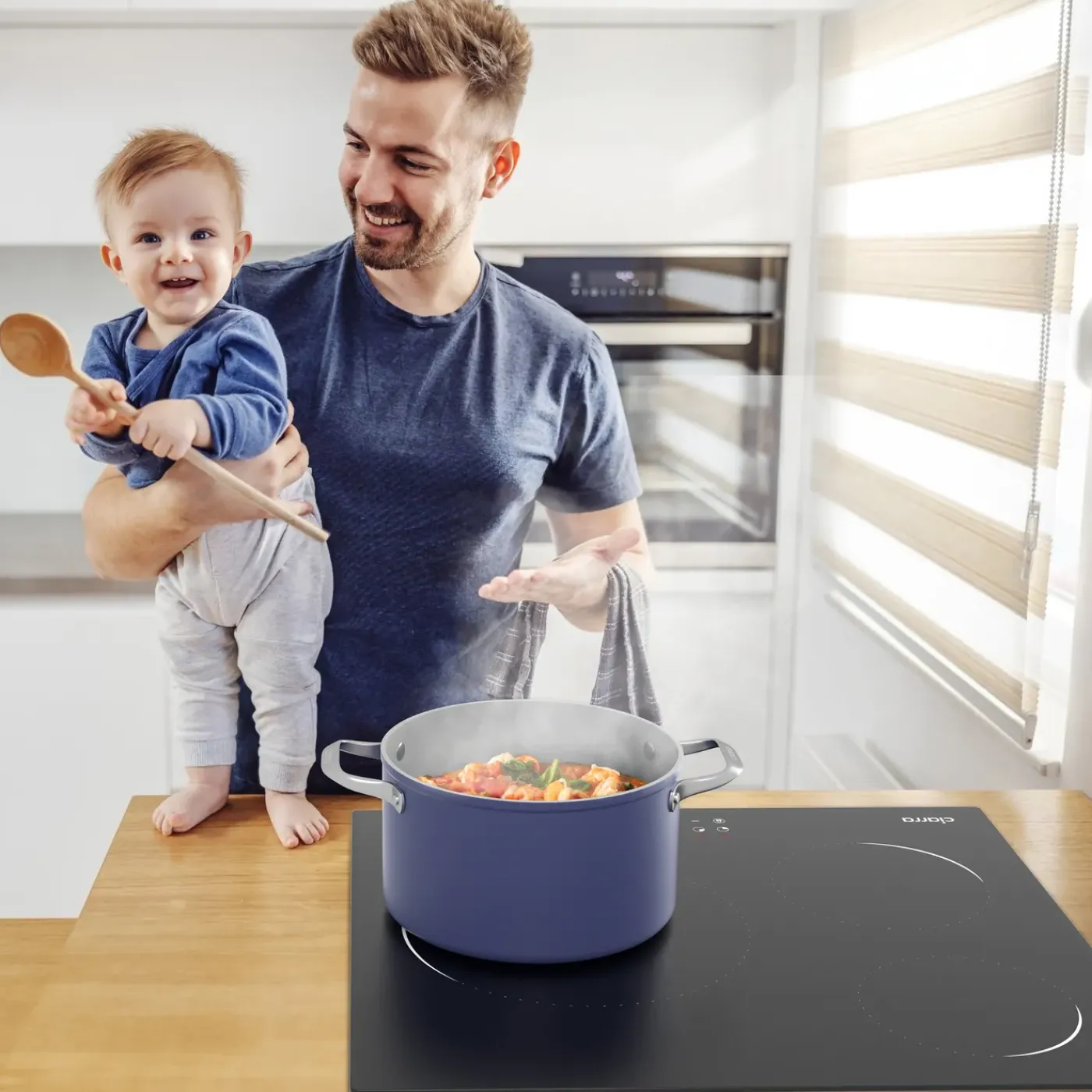 CIARRA Inbouw Inductiekookplaat 60cm - 3 Zones Touchbediening - 9 Standen 6200W VM3BIH-C