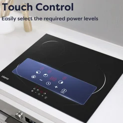 CIARRA Inbouw Inductiekookplaat 60cm - 3 Zones Touchbediening - 9 Standen 6200W VM3BIH-C