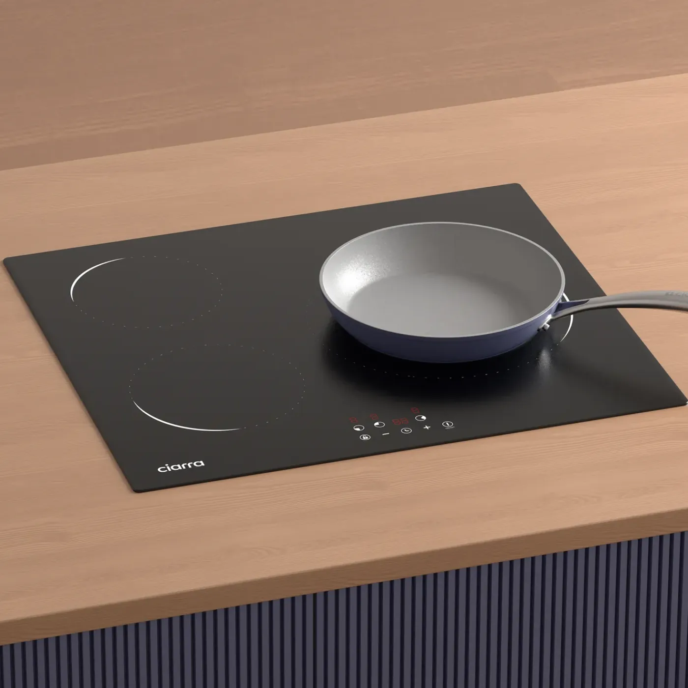 CIARRA Inbouw Inductiekookplaat 60cm - 3 Zones Touchbediening - 9 Standen 6200W VM3BIH-C