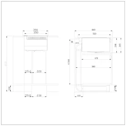 CIARRA Inductiekookplaat met afzuigkap - 2 zones met Flexzone - Boost - Timer 3565W CBBEH392BF
