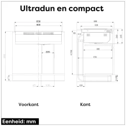 CIARRA Inductiekookplaat met Afzuigkap - 4 zones Plasma⁺ Boost - 2 Flex-Zone - 7165W CBBEH834BBFF