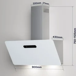 CIARRA Schuine Afzuigkap 90 cm - A+++ 650 m³/u - Wifi & Touch Control Wandkap VM9736KW