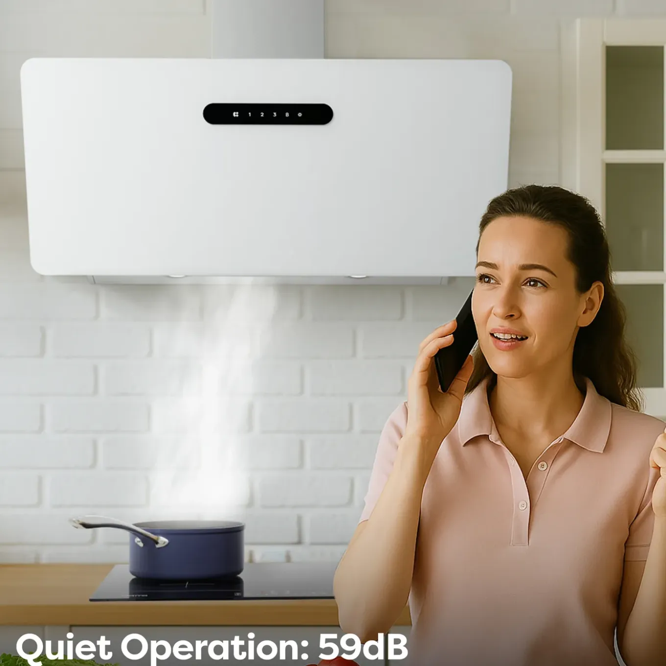CIARRA Schuine Afzuigkap 90 cm - A+++ 650 m³/u - Wifi & Touch Control Wandkap VM9736KW