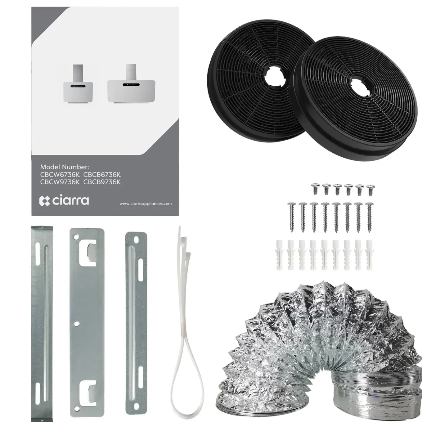 CIARRA Schuine Afzuigkap 90 cm - A+++ 650 m³/u - Wifi & Touch Control Wandkap VM9736KW