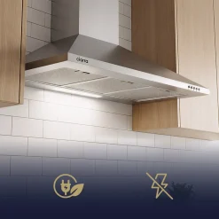 CIARRA Wandafzuigkap Afzuigkap - 90 cm A++ 406m³/h - Recirculatie & Afvoer RVS CBCS9201
