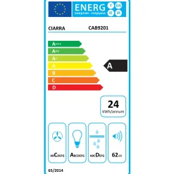 CIARRA Wandafzuigkap Afzuigkap - 90 cm 370 m³/u - LED-Verlichting Zwart CAB9201A