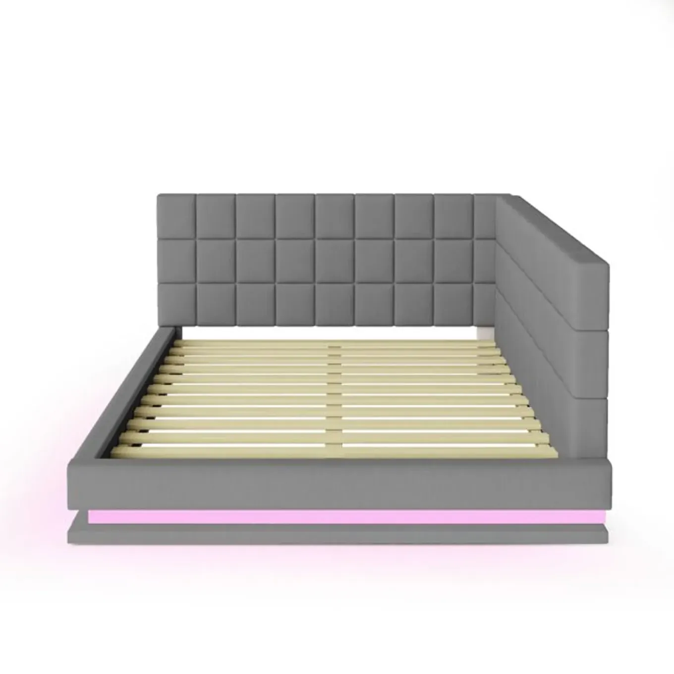 Cipacho - Elegante Slaapbank - Grijs - Multicolor Led - Usb-poort - 140x200cm