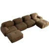 CIPACHO - Modulaire U-vormige Bank - Bruin Ribfluweel - 388x178x75 Cm