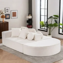 Cipacho - Modulaire Wolkenbank - Wit - Chenille Stof - 263x171x66 Cm