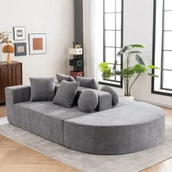 CIPACHO - Modulaire Wolkenbank - Cheryl - Grijs - Schuimstructuur - 263x171x66 Cm