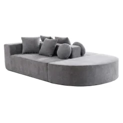 CIPACHO - Modulaire Wolkenbank - Cheryl - Grijs - Schuimstructuur - 263x171x66 Cm