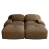 Cipacho - Modulair Hoekbank 2-zits In Ribfluweel - Bruin - 208x178x75 Cm