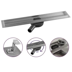 Cityline RVS Douchegoot Flex - 70 cm lengte - 360 graden draaibare uitloop - Lage inbouwdiepte