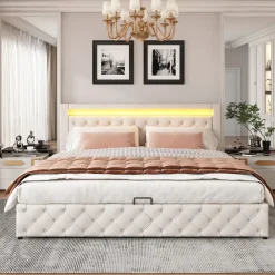 CollaHausse Collahause Gestoffeerd Bed-wit-180x200cm-lattenbodem Opbergruimte