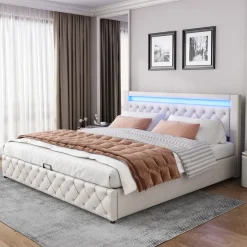 CollaHausse Collahause Gestoffeerd Bed-wit-180x200cm-lattenbodem Opbergruimte