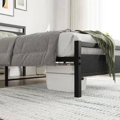 Collahausse Bedframe-zwart 90x200-stevig Lattenbodem Opbergruimte