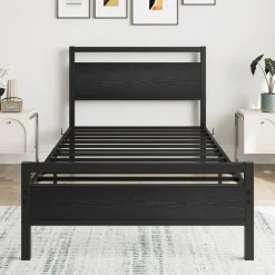 Collahausse Bedframe-zwart 90x200-stevig Lattenbodem Opbergruimte
