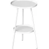 Collahausse Bijzettafel - Wit - Diam.32x51 Cm - 2 Niveaus Metaal Rond