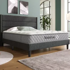 Collahausse Gestoft Bed-donkergrijs-140x200cm-met Matras Lattenbodem Hoofdbord Tweepersoonsbed