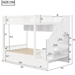 CollaHausse Hoogslaper-wit-140x200 Cm-opbergruimte Hout