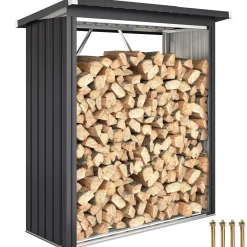 Collahausse Houtopslag - Donkergrijs - 150x66.5x150 Cm