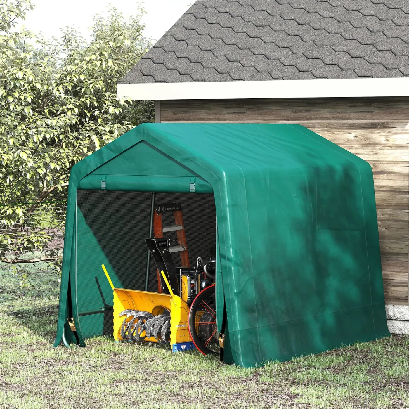 CollaHausse Motorgarage Tent - Groen - 240x200 Cm - Metaal Pe Stof Opslag Fiets Motor
