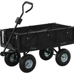 Collahausse Tuinkar - Zwart - 105x51x54 Cm - Grote Wielen Waterdichte Tas Draaibaar Handvat 300 Kg