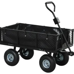 Collahausse Tuinkar - Zwart - 105x51x54 Cm - Grote Wielen Waterdichte Tas Draaibaar Handvat 300 Kg