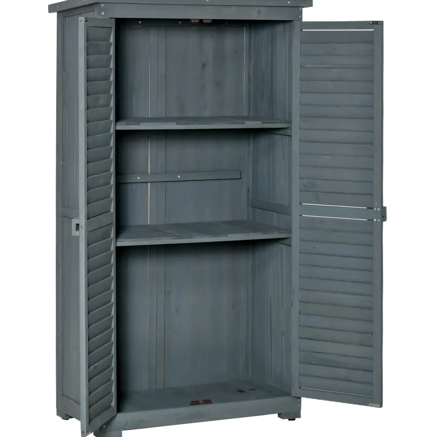 CollaHausse Tuinkast Hout - Grijs - 87x46.5x160cm - Weerbestendig Gereedschapskast Met Deur