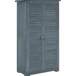 CollaHausse Tuinkast Hout - Grijs - 87x46.5x160cm - Weerbestendig Gereedschapskast Met Deur