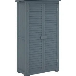CollaHausse Tuinkast Hout - Grijs - 87x46.5x160cm - Weerbestendig Gereedschapskast Met Deur