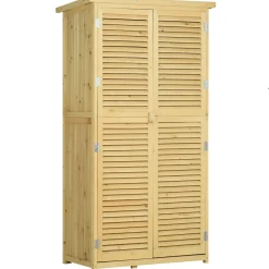 Collahausse Tuinkast - Natuurhout - 87x46.5x160 Cm - 4 Vakken Gereedschapsopslag