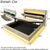 CollaHausse Tweepersoonsbed-beige Leinen-140x200cm-met Matras Opbergruimte Opbergbed