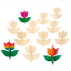 Colorations Maak en Versier je eigen Houten Tulp, Set van 12