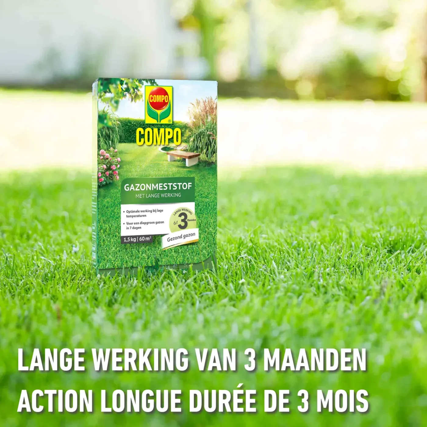 Compo gazonmeststof Lange Werking 1,5kg - 60m²