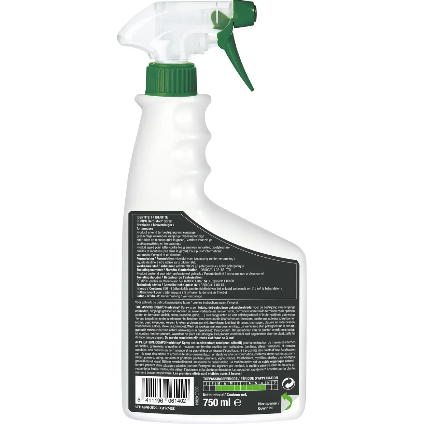 Compo Herbistop voor Paden & Terrassen Spray - 750ml voor 7,5m²