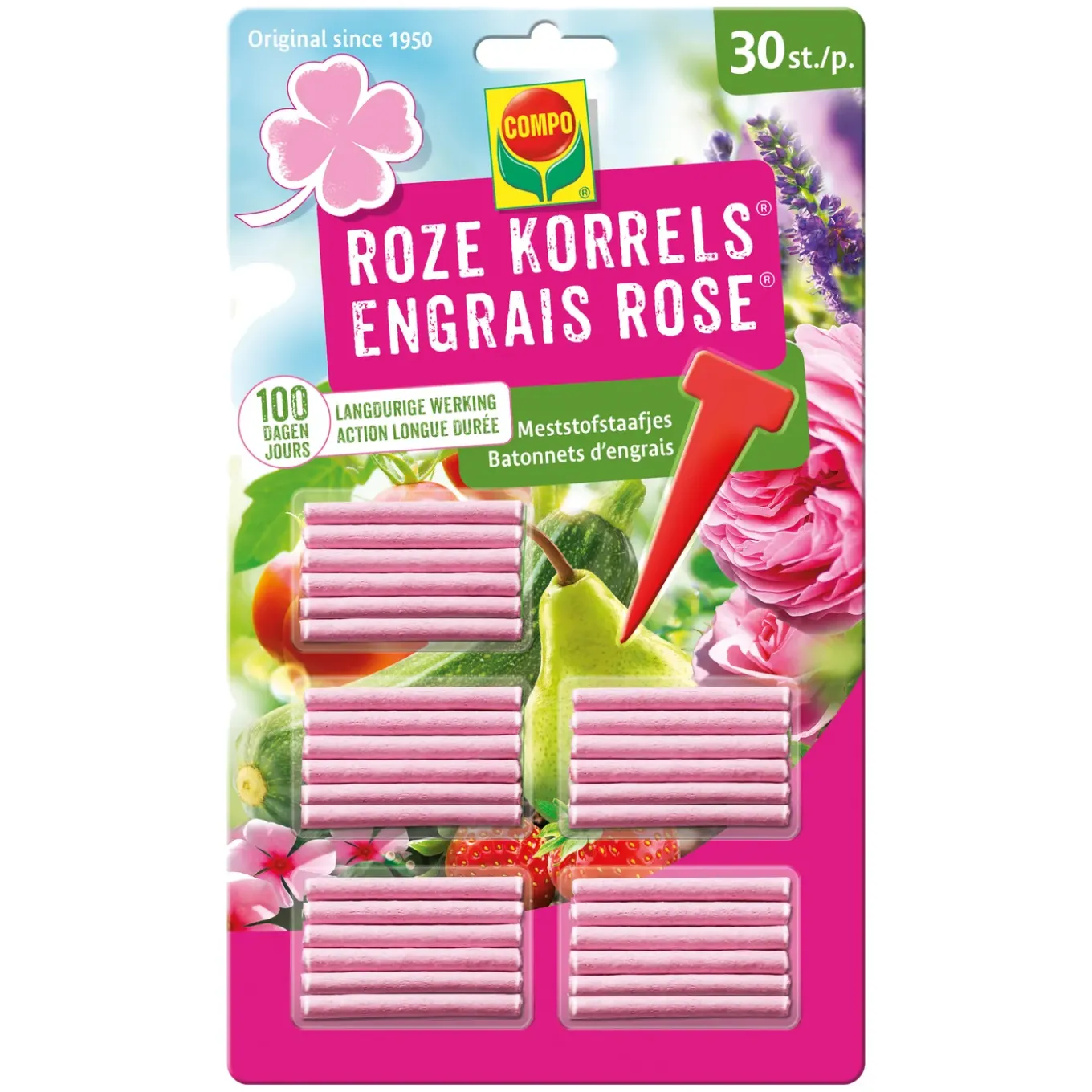 Compo meststofstaafjes Roze Korrels 30 stuks