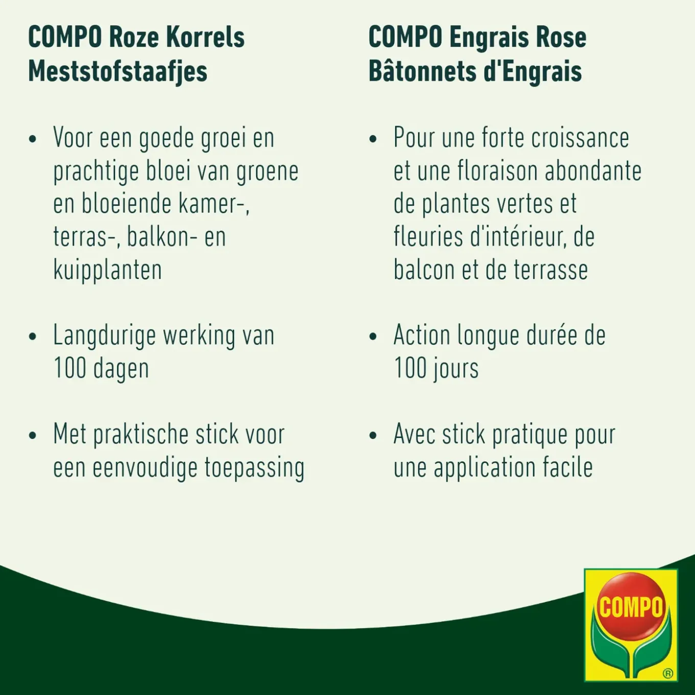 Compo meststofstaafjes Roze Korrels 30 stuks