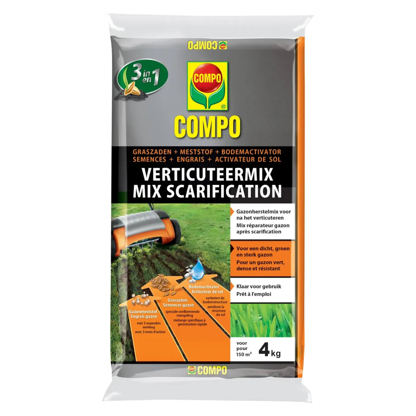Compo verticuteermix 3-in-1 150m² 4 kg
