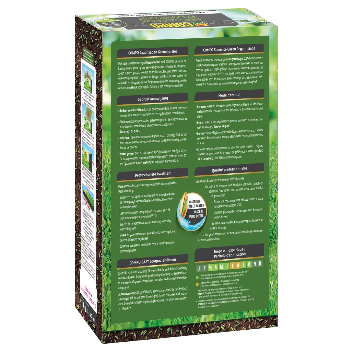 Compo zaad voor gazonherstel 50m² 1kg