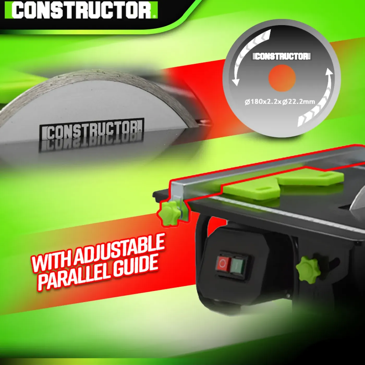 CONSTRUCTOR - 600W Tegelsnijtafel - 180mm