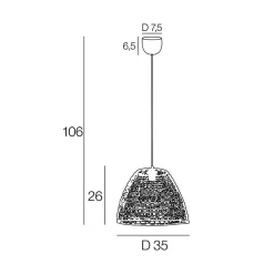 Corep hanglamp Tulum gevlochten draad E27
