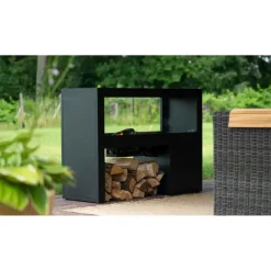 Cosi vista 120 anthracite - vuurtafel - inclusief extra achterwand - 120 cm