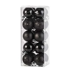 Cosy & Trendy Kerstballen Mini - 20x - Zwart - D3 Cm - Kunststof