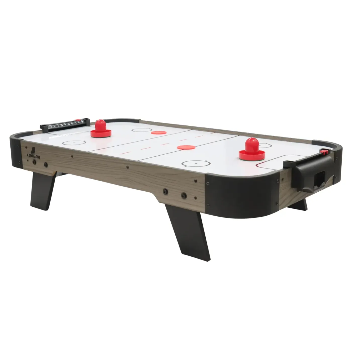 Cougar Mini Airhockeytafel - Accessoires Incl - 3 Ft - Eiken/grijs